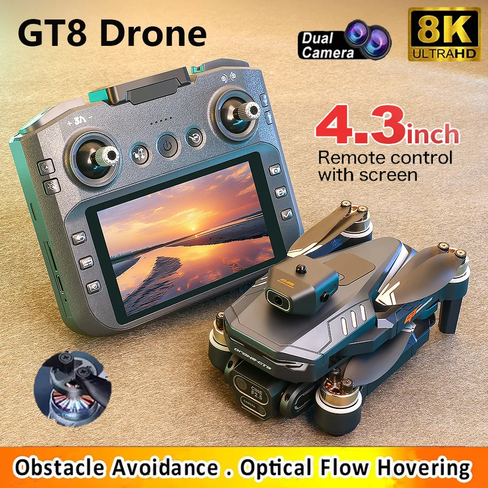 2025 New GT8 Drone GPS 8K Professional HD 360° Dual Cameras 5G WIFI Brushless Motors Obstacle Avoidance Foldable Quadcopter Toys