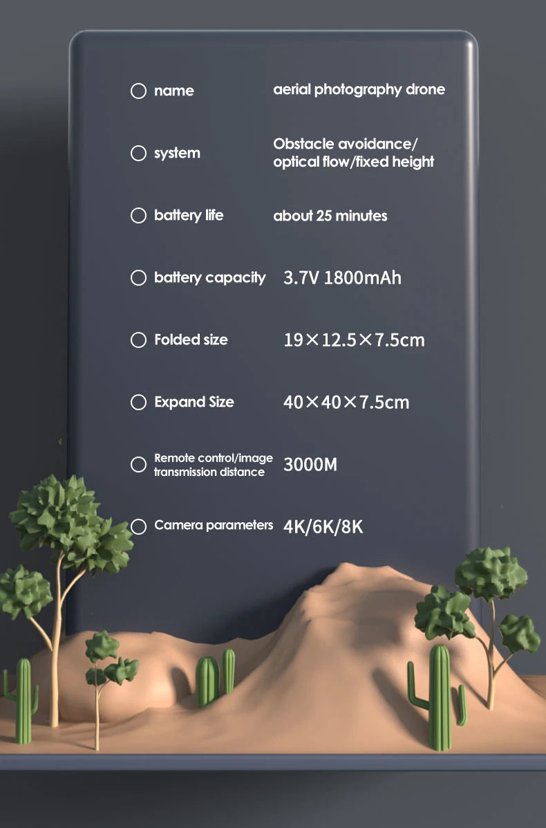 Drone 8K Professional Drones 4K HD Aerial Photography Obstacle Avoidance Quadcopter Helicopter RC Distance 3000M