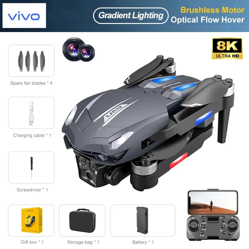 VIVO D11 8K GPS Brushless Drone with Dual Camera & Omnidirectional Obstacle Avoidance