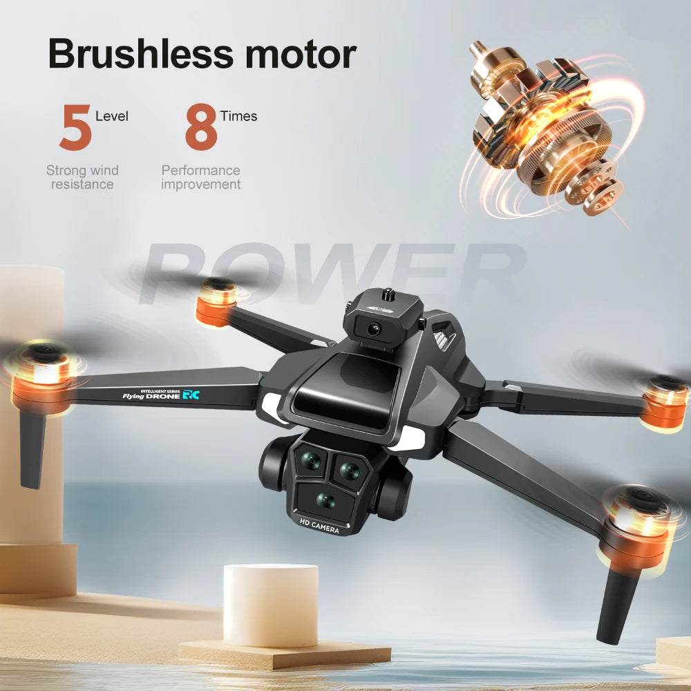 Drone 4K HD Brushless Motor Avoidance Drones with 4.5" Screen On Control Dual Cameras Quadcopter Gifts For Children and Adults
