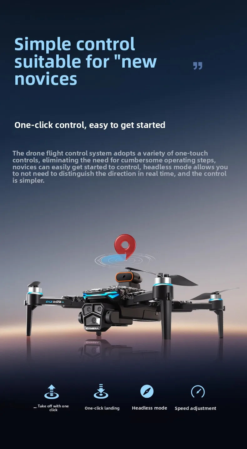 Aircraft Foreign Trade New D13 Drone with 5.6-inch Screen Control Brushless Quadcopter Obstacle Avoidance Remote-controlled
