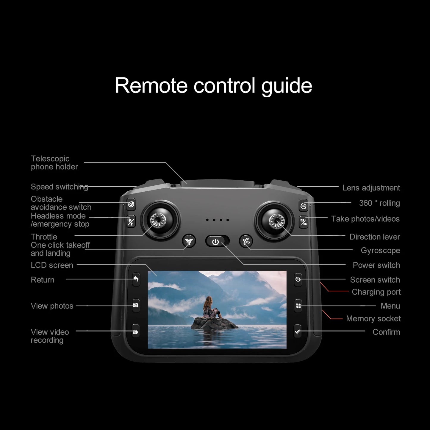 drone brushless motor,electrically adjustable camera, optical flow positioning, collision avoidance function, obstacle avoidance