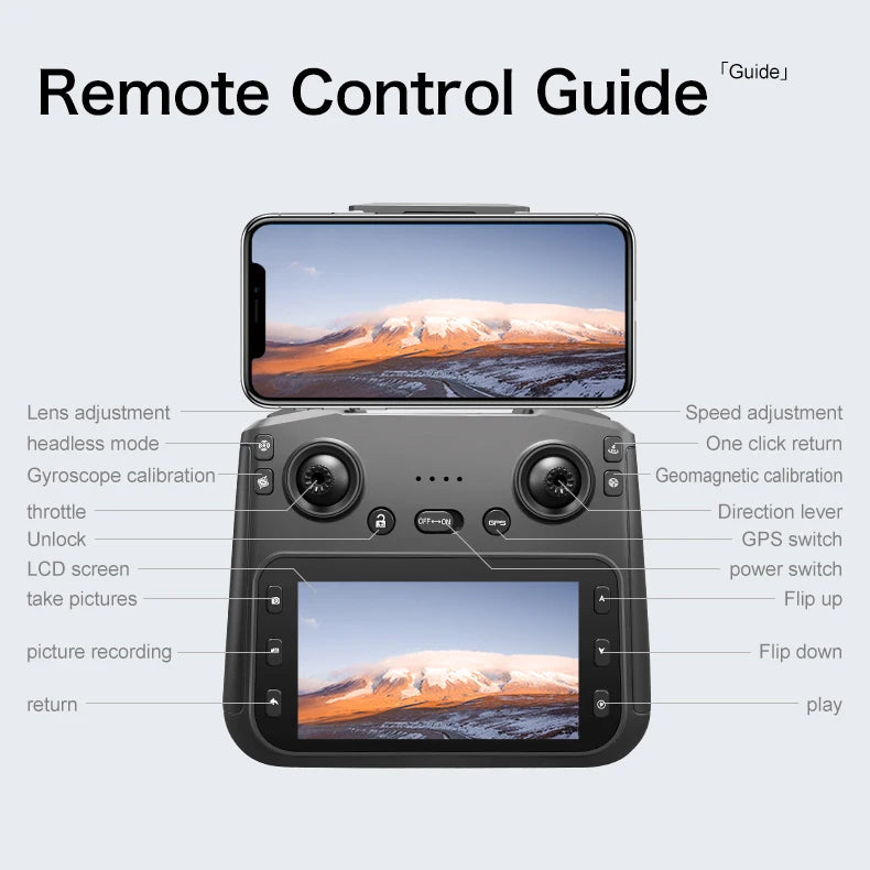Drone Professional 3-axis Gimbal Stabilizer Camera with 5G WiFi GPS And 8K RC Equipped Screen Shared Multiple Displays on MP