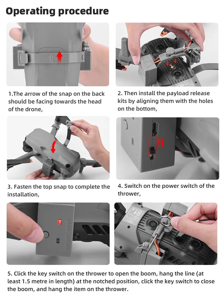 BRDRC Airdrop System for DJI Air 3S/Air 3 Drone Fishing Bait Wedding Ring Gift Deliver Life Rescue Thrower Drone Accessories
