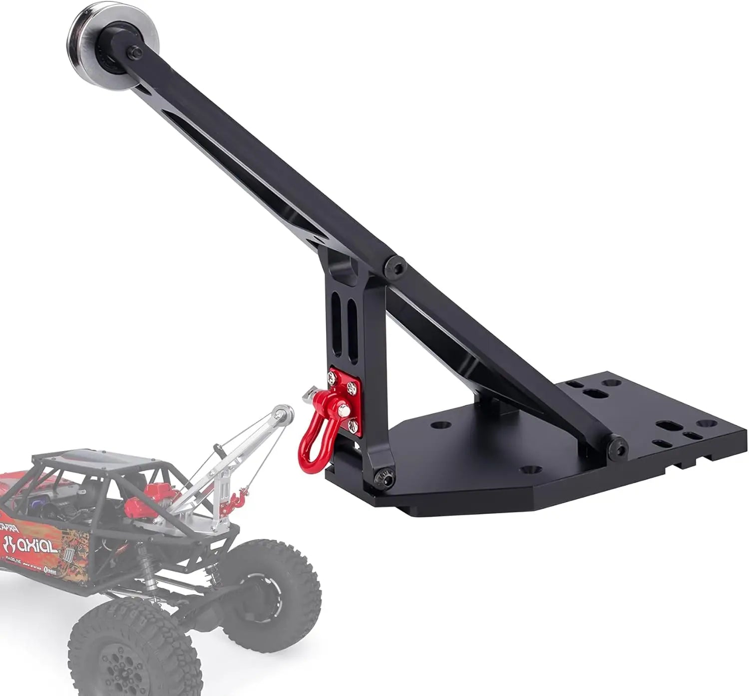 1/10 Scale Aluminum Truck Crane Arm Kit, Tow Build Updates for Axial Capra 1.9 UTB Trail Buggy RC Crawler, Black Upgrade Parts