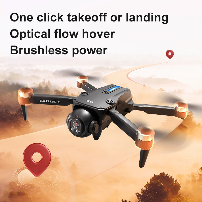 2025 New D18 Drone 8K Aerial HD Dual Camera Photography Intelligent Obstacle Avoidance Brushless Power Foldable Quadcopter Toys