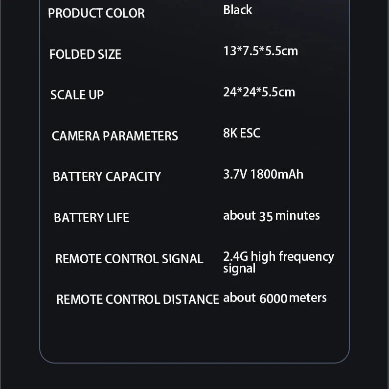 Drone Professinal 8K HD Dual Camera 5G WIFI Wide Angle Optical Flow Localization Brushless Motor RC Quadcopter