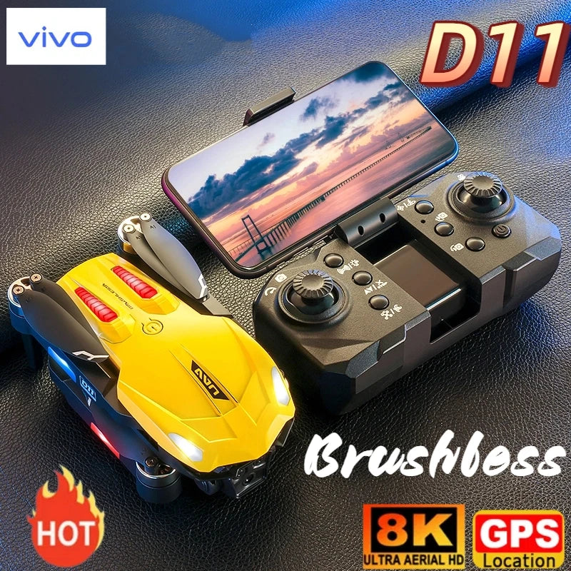 VIVO D11 8K GPS Brushless Drone with Dual Camera & Omnidirectional Obstacle Avoidance