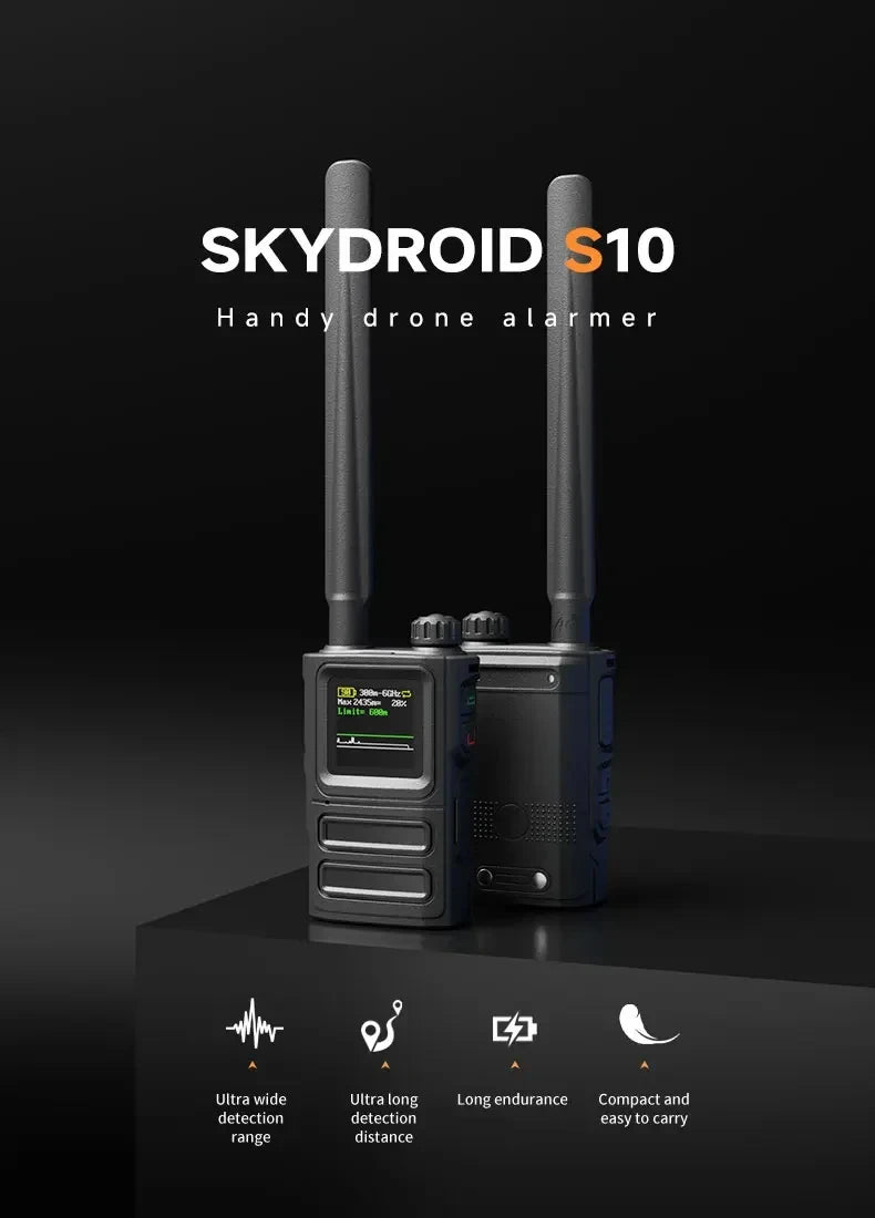 Detect 300M-6GHZ Frequency Drone Detector Support Russian English Handheld Drone Alarms
