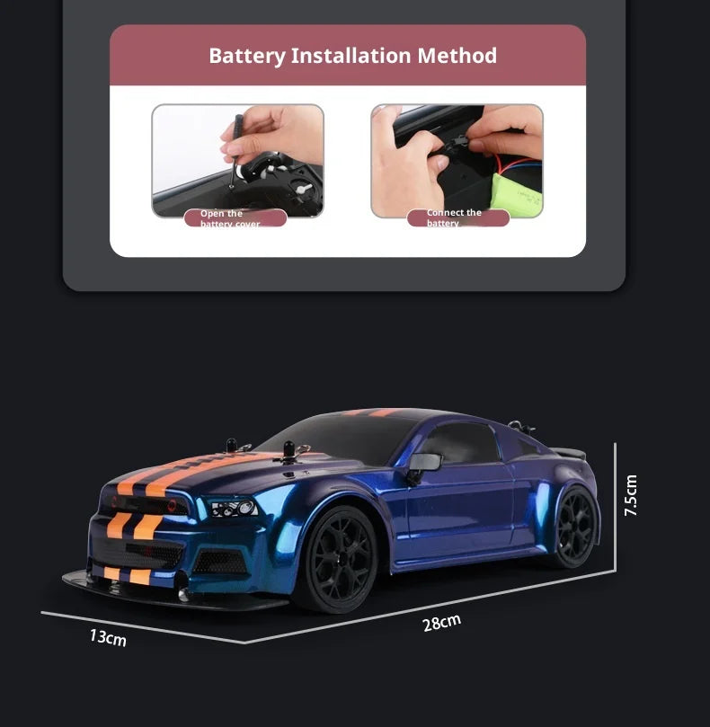 High-Speed RC Car: Remote-Controlled Drifting Vehicle with Four-Wheel Drive, Fast-Diving Electric Toy Car Model,Ideal for Racing