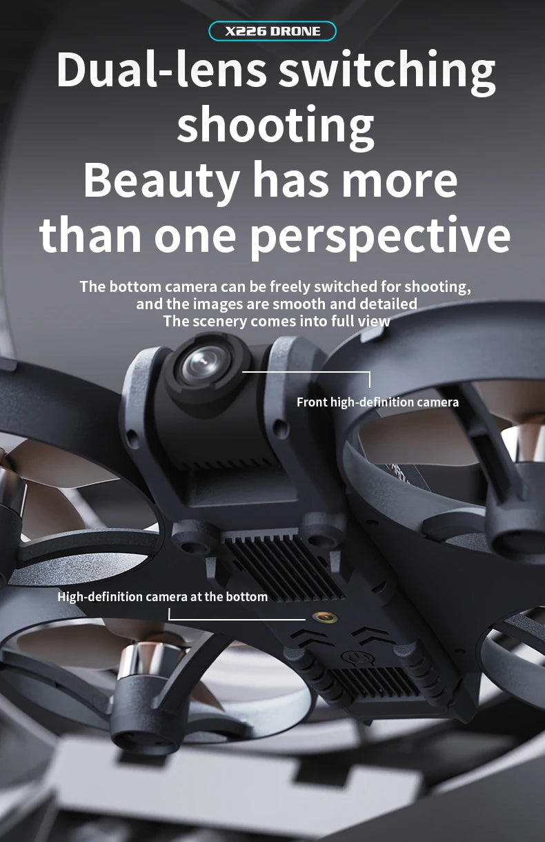 NEW X226 Drone VR Remote Control Brushless Dual Image Transmission HD Aerial Optical Flow Hover Obastacle Avoidance UAV Boys Toy
