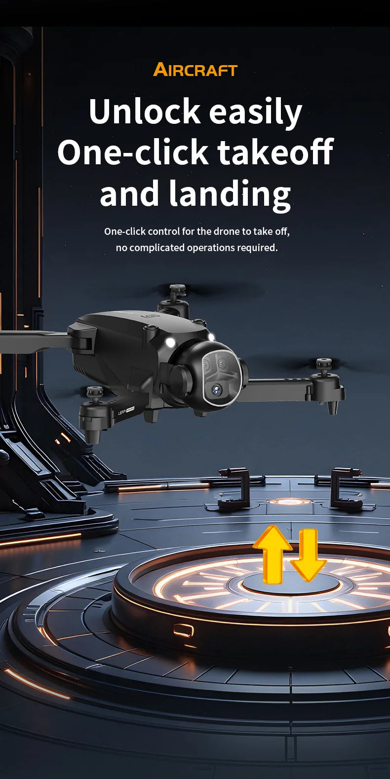 Foldable Four - Axis Drone with 360° Roll Feature - Dual Camera, Optical Flow Hover, Six - Axis Gyroscope & One - Click Landing