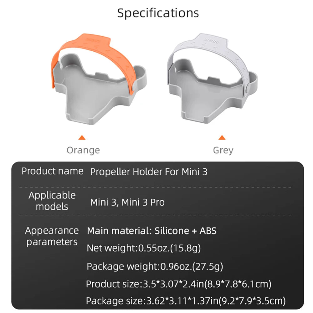 BRDRC Propeller Holder for DJI Mini 3/Mini 3 Pro Drone Wings Stabilizer Protector Blades Fixed Strap Mount Guard Accessories