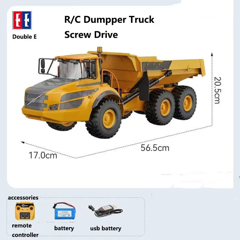 Double E E591 RC Articulated Dump Truck 6WD Remote Controlled Car Rc Dumpper Car Loading Tractor Toys Vehicle Gifts For Children