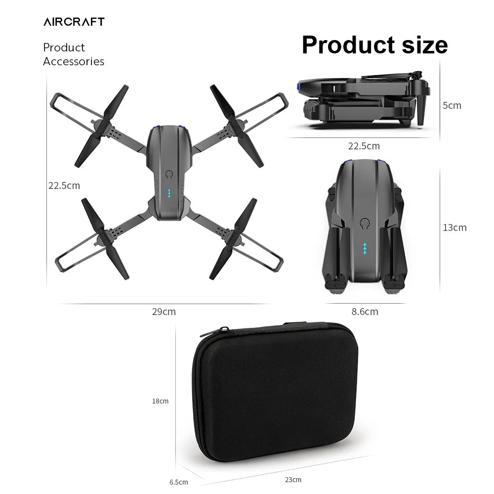 E99Pro Drone HD Professional 4k drone Dual Camera WIFI fpv Aircraft Quadcopte Obstacle Avoidance Aerial Photography Drone