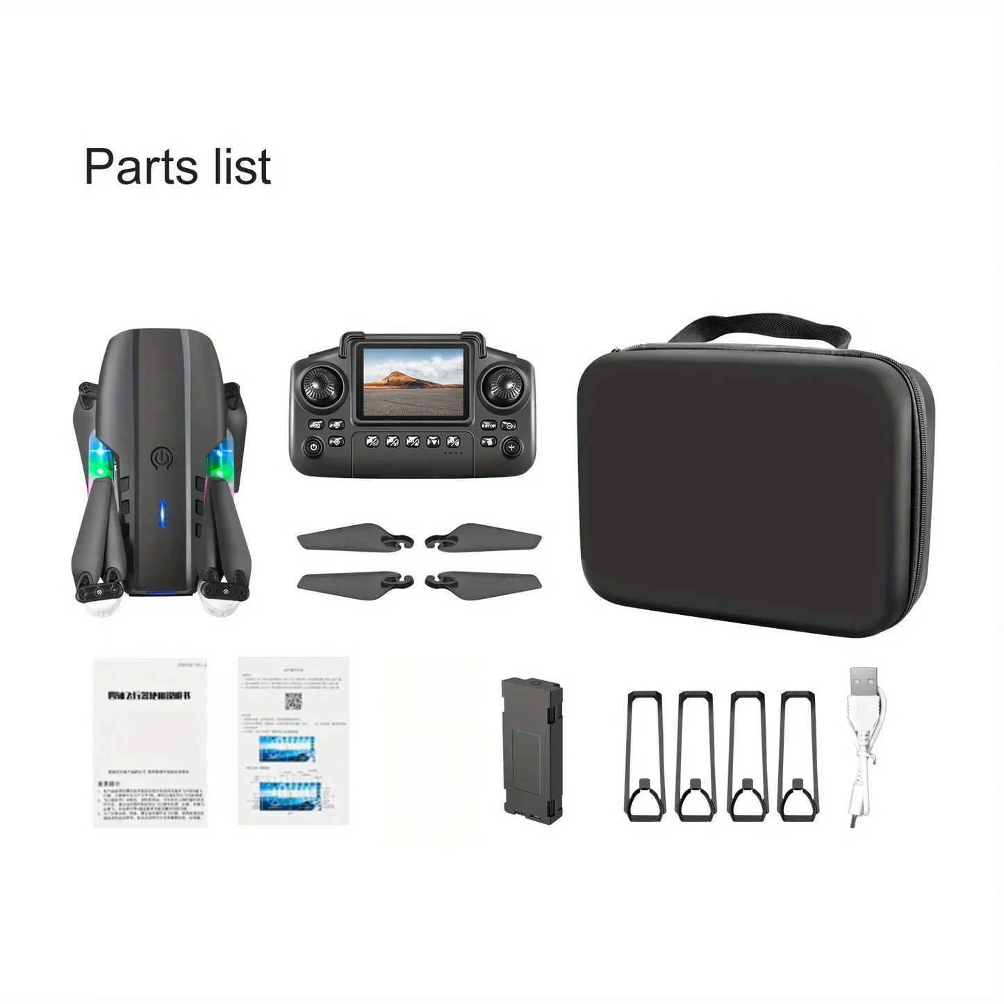 E88/E99 Drone with HD Screen Control Dual Camera Color LED Lights Light Stream Positioning ESC Technology RC Quadcopter
