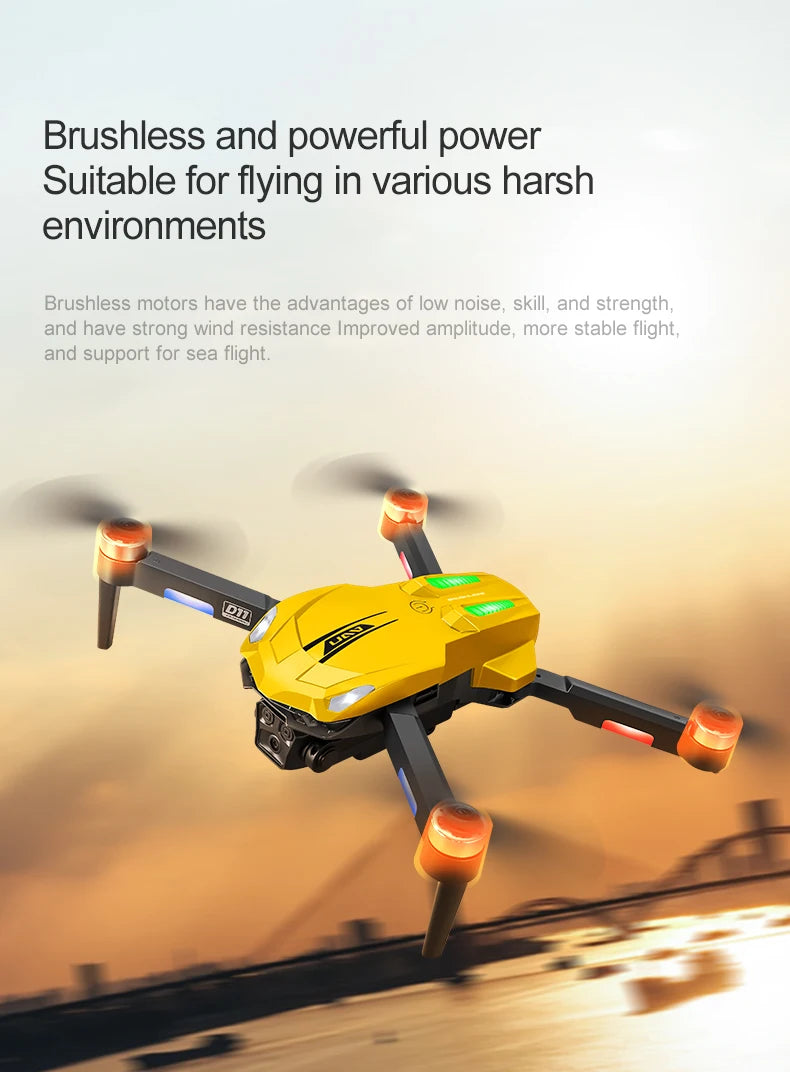 Xiaomi D11 Drone 8K Aerial HD Gradient Flowing Light Dual-Camera Omnidirectional Obstacle Avoidance Brushless Motor GPS UAV