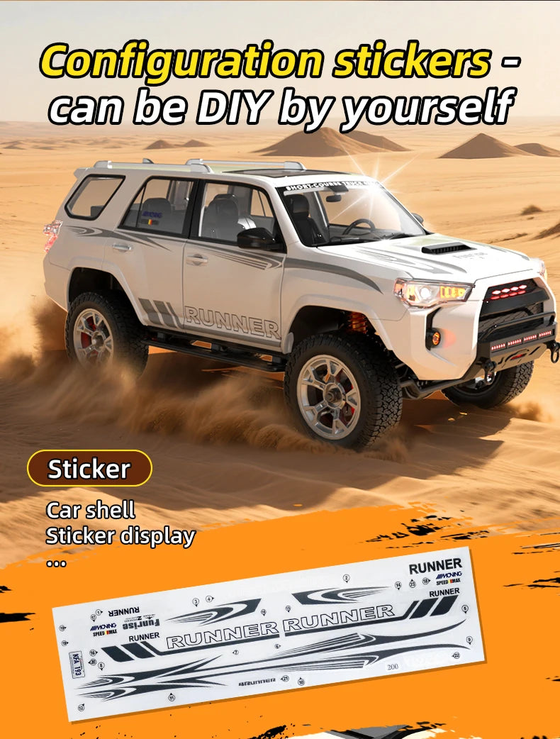 1/18 RC Car 2.4G Remote Control Crawler 4WD Off-Road Climbing Alloy Simulation Model with LED Lights Vehicle Toys HG4-209