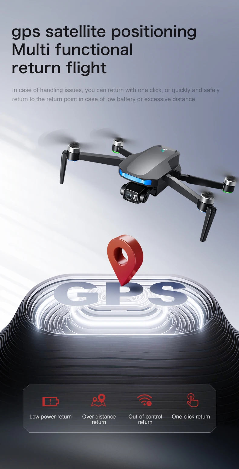 Drone Professional 3-axis Gimbal Stabilizer Camera with 5G WiFi GPS And 8K RC Equipped Screen Shared Multiple Displays on MP