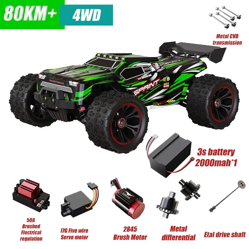 RC Car 1/14 4WD 2.4G Remote Control Car 550 Carbon Brush Strong Motor Drift Off-Road Desert Racing Car Remote Truck Toys