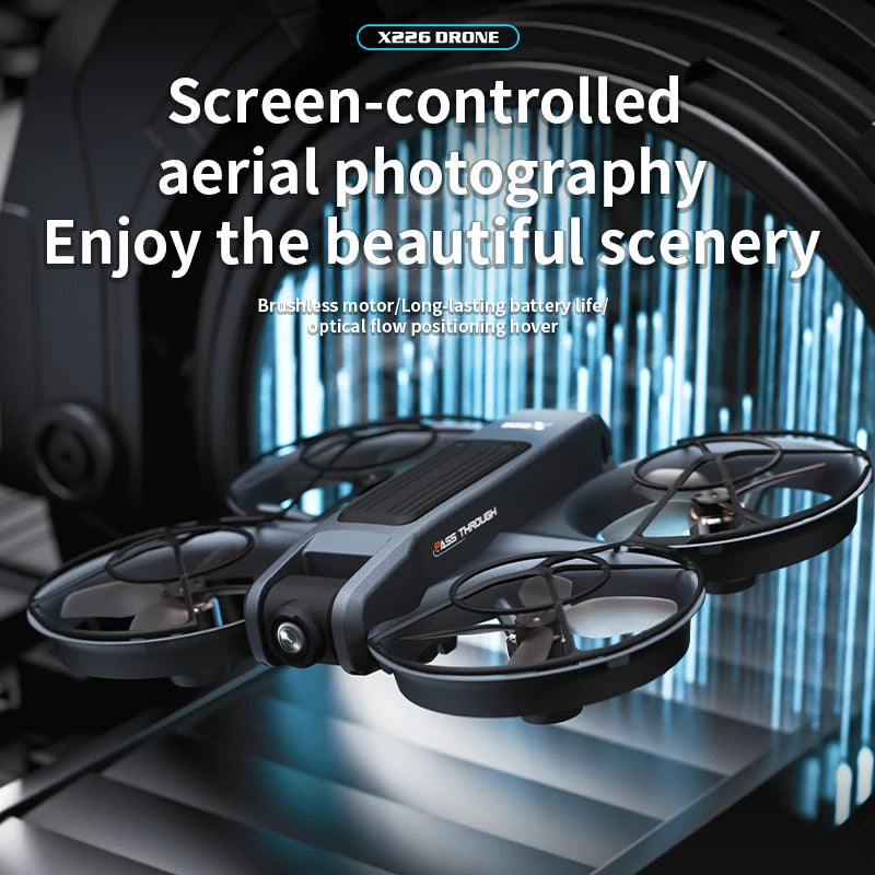 NEW X226 Drone VR Remote Control Brushless Dual Image Transmission HD Aerial Optical Flow Hover Obastacle Avoidance UAV Boys Toy