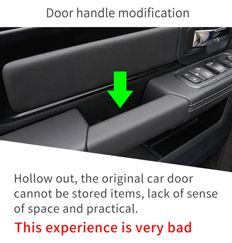 Car Front Door Handrail Sort Out Storage Box Auto Interior Accessories Silicone Anti-Slip Mat For Dodge Ram 1500 2019 2020 2021