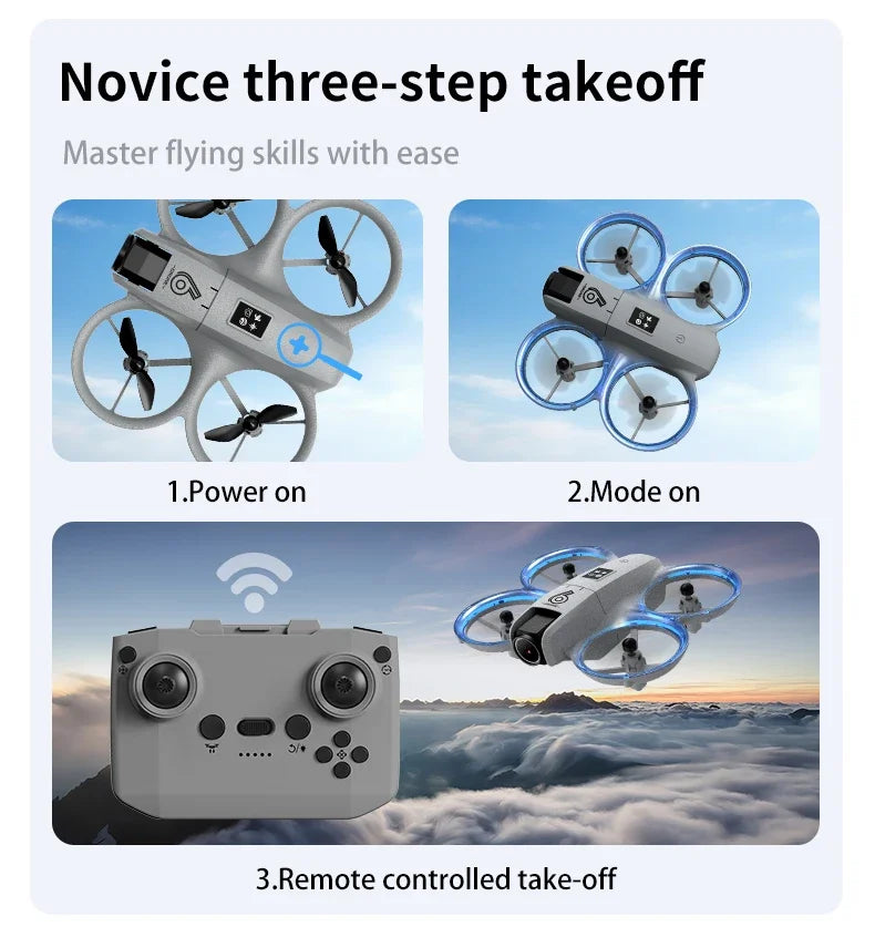 CZ06 Mini RC Quadcopter Drone - 480P HD Dual Camera, Obstacle Avoidance, Optical Flow, Cool Lights - Perfect Toy Gift for Kids