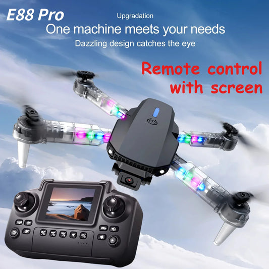 E88/E99 Drone with HD Screen Control Dual Camera Color LED Lights Light Stream Positioning ESC Technology RC Quadcopter