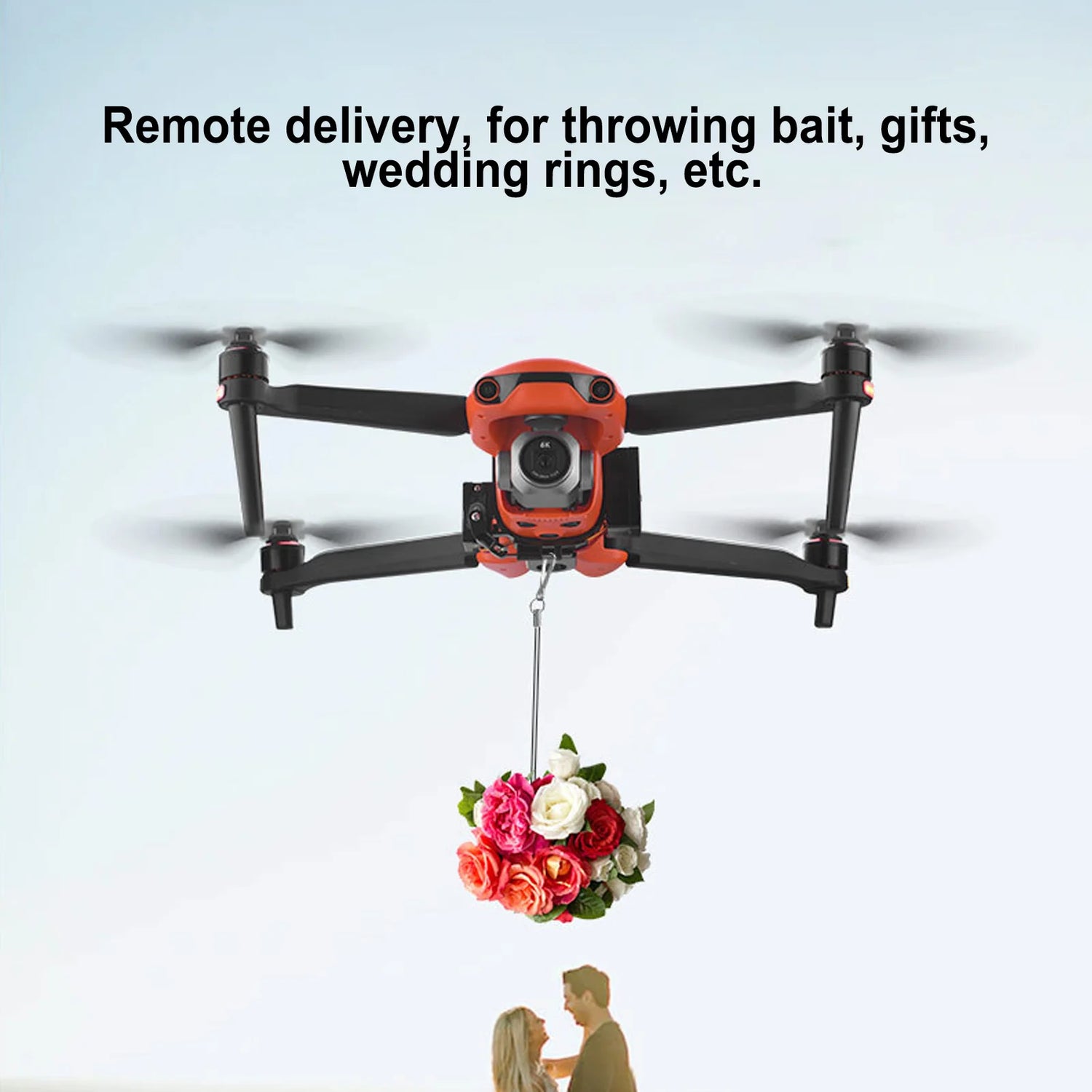 Drone Air Drop Thrower Drone Delivery Thrower UAV Remote Air Dropping Dispenser System for EVO II Built in Battery Drone Thrower