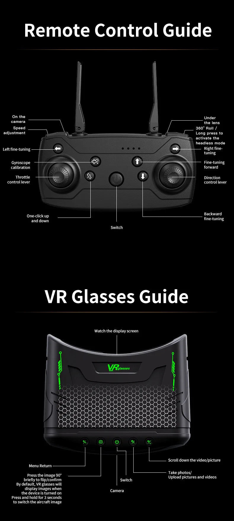 Foldable Four - Axis Drone with 360° Roll Feature - Dual Camera, Optical Flow Hover, Six - Axis Gyroscope & One - Click Landing