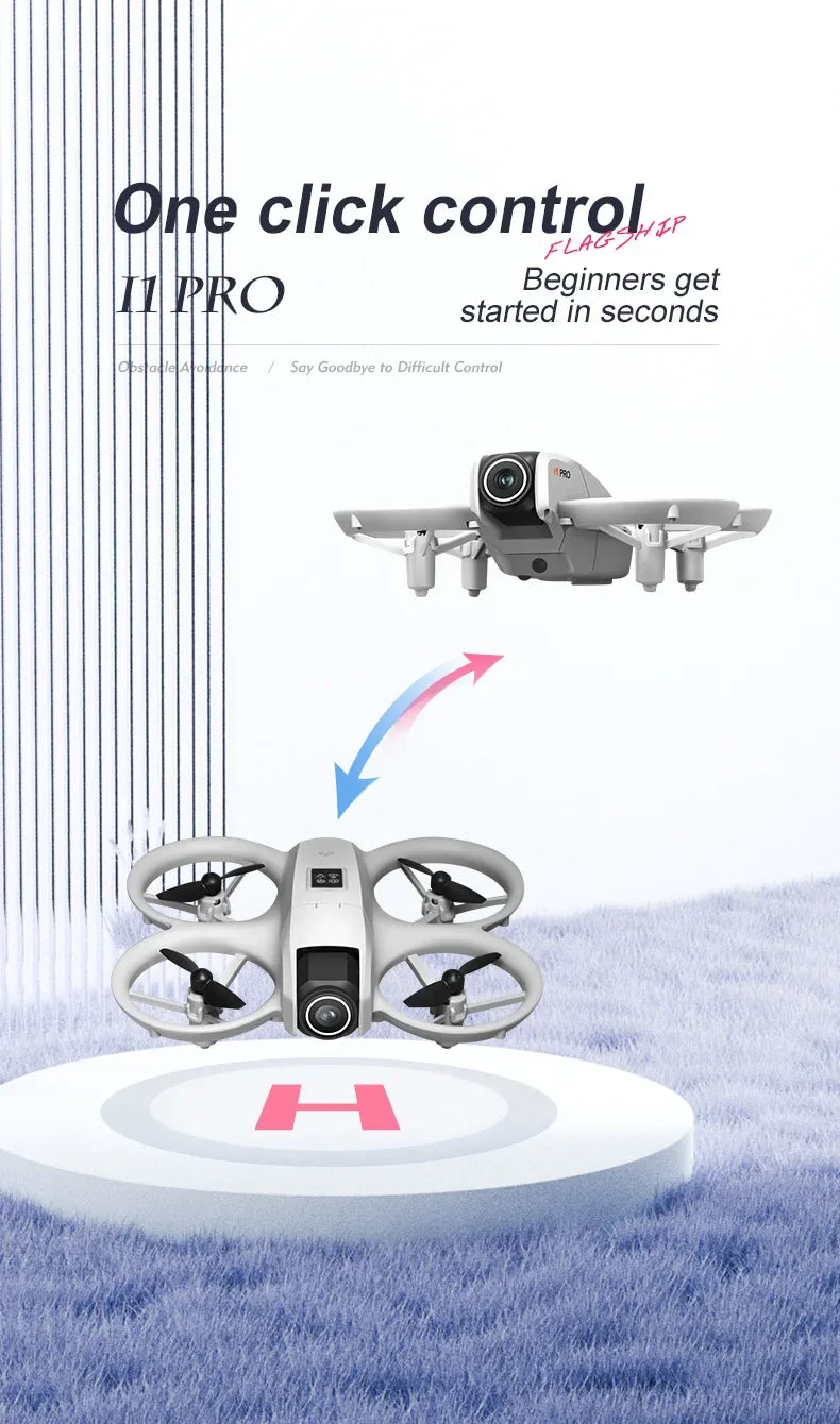 I1PRO Rc Drone 4K Aerial Photography Machine Dual Camera HD Quadcopter Five-side Obstacle Avoidance Foldable Drone RC Drone