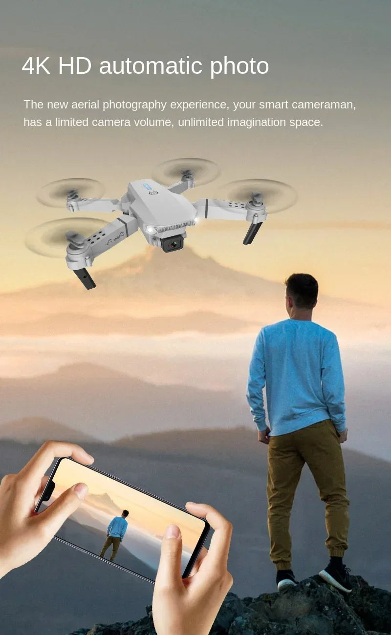 Drone E88 Pro Drone Aerial Photography High Definition 4k Dual Camera Quad Axis Remote Control Aircraft Children's Toys