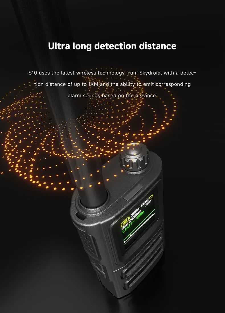 Detect 300M-6GHZ Frequency Drone Detector Support Russian English Handheld Drone Alarms