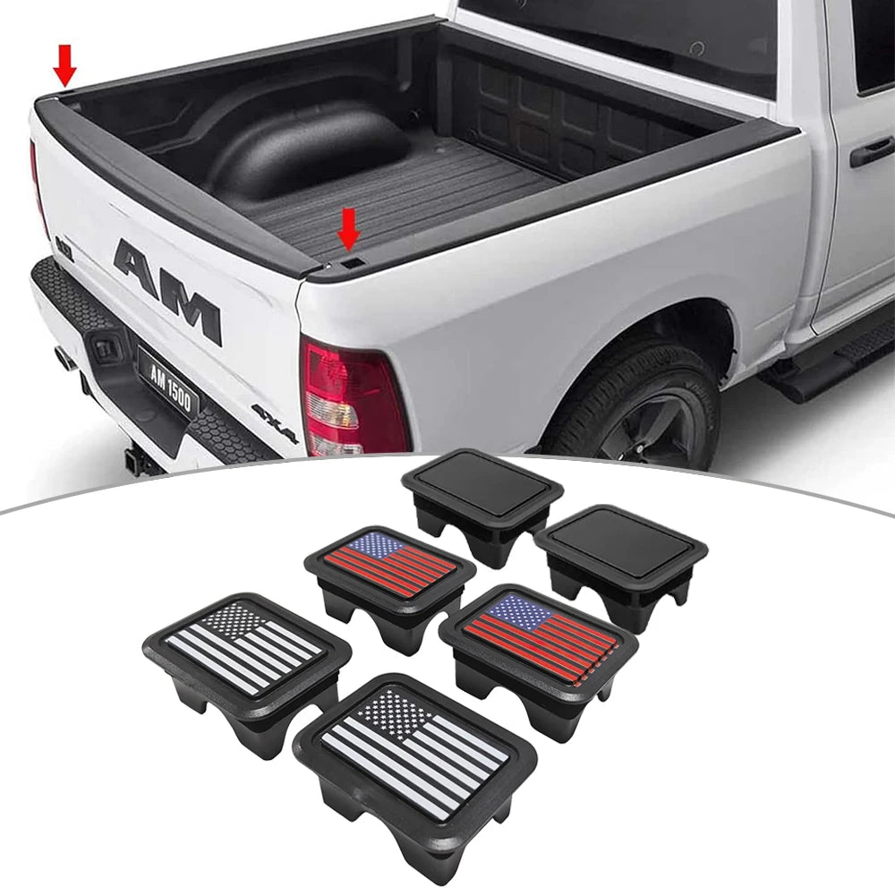 Bed Rail Stake Pocket Covers For Dodge RAM 1500 2019-2024 Truck Stake Hole Caps Plugs