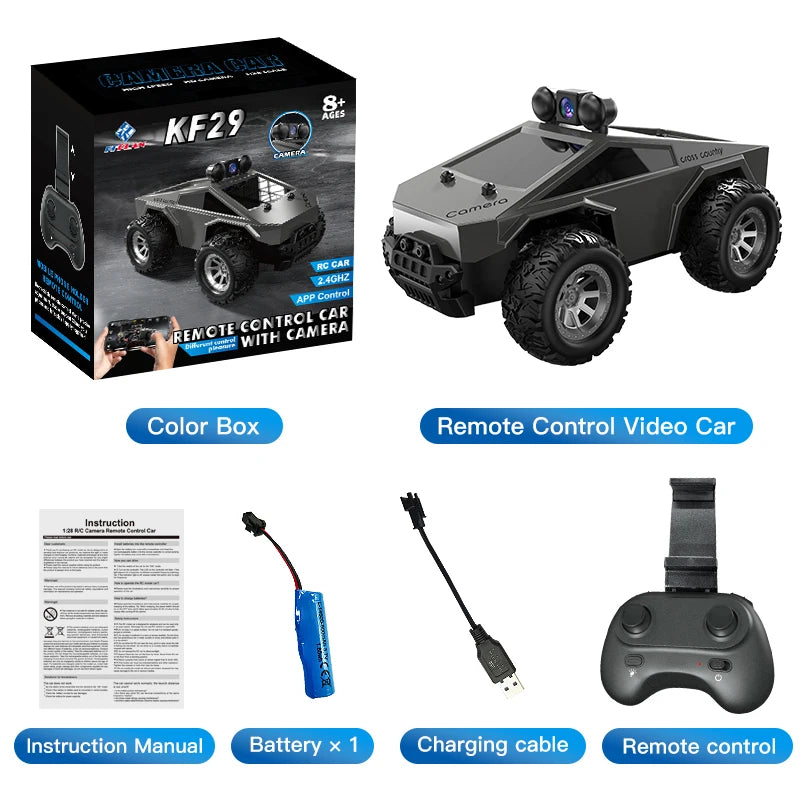 Rc Car with Camera High-Speed Climbing Car Wifi Picture 1:28 Remote Control Off-Road Vehicle Real-Time Transmission Xmas Gift