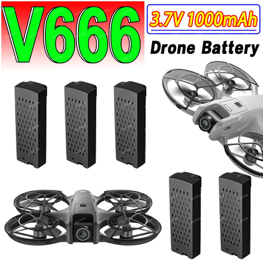 Original Drone Battery For V666 8K Drone 3.7V 1000Mah Battery For V666 Drone Accessories Parts