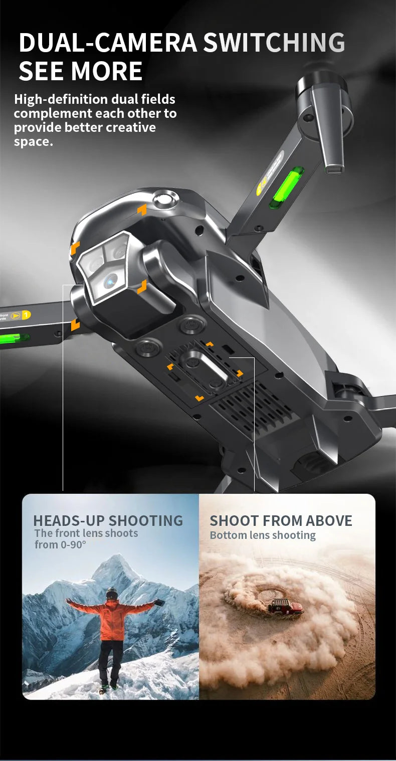 DWI D26 Rc drone  three-camera professional photography height-fixing obstacle avoidance brushless helicopter foldable quadcopte