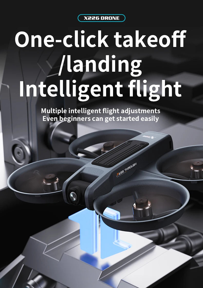 NEW X226 Drone VR Remote Control Brushless Dual Image Transmission HD Aerial Optical Flow Hover Obastacle Avoidance UAV Boys Toy