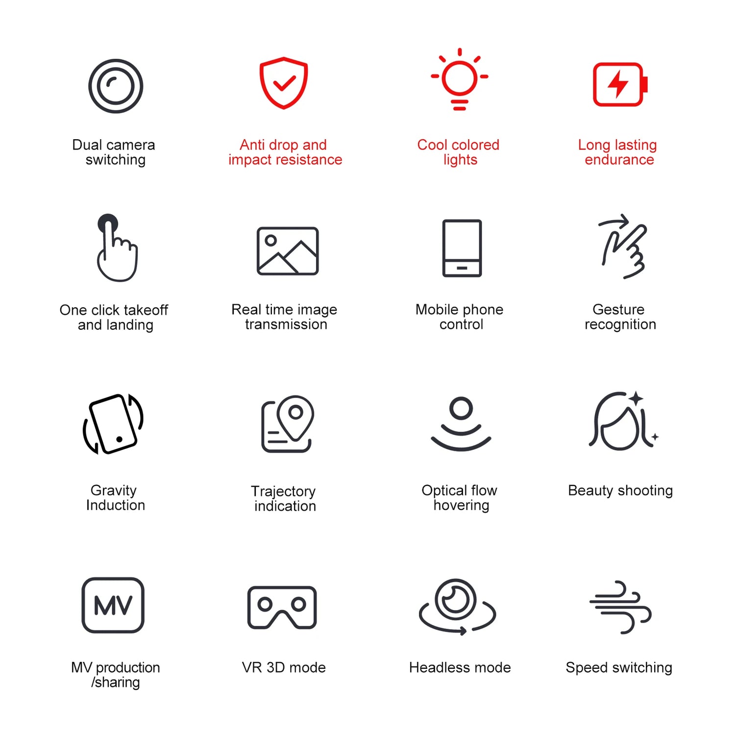 Dron profesional de control remoto, cuadricóptero E88D E99D con luz colorida, 4K, cámara HD gran angular de 1080P, WIFI, FPV, al