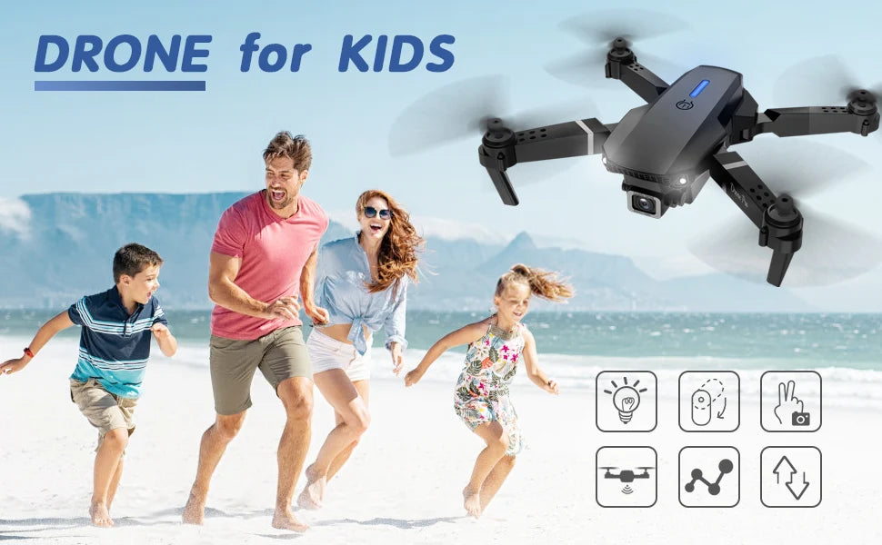 1080P HD Dual Camera E99Pro Drone & Altitude Hold, Beginner Friendly - Long Battery Life, USB Charging, Perfect Gift for Outdoor