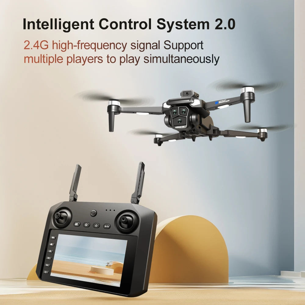 Drone 4K HD Brushless Motor Avoidance Drones with 4.5" Screen On Control Dual Cameras Quadcopter Gifts For Children and Adults