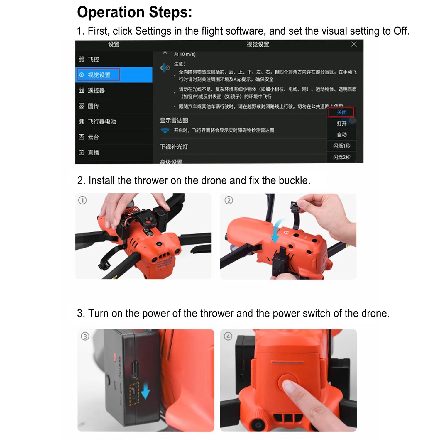 Drone Air Drop Thrower Drone Delivery Thrower UAV Remote Air Dropping Dispenser System for EVO II Built in Battery Drone Thrower