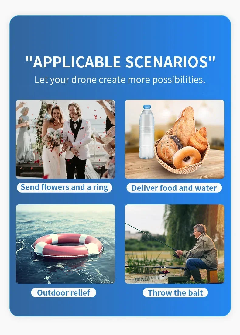 NEW Drone Airdrop System for DJI Mini 4K/Mini 4 Pro/Air 3/Mini 3 Pro/Mavic 3/Mavic Pro Aerial Thrower Fishing Rescue Send Gift