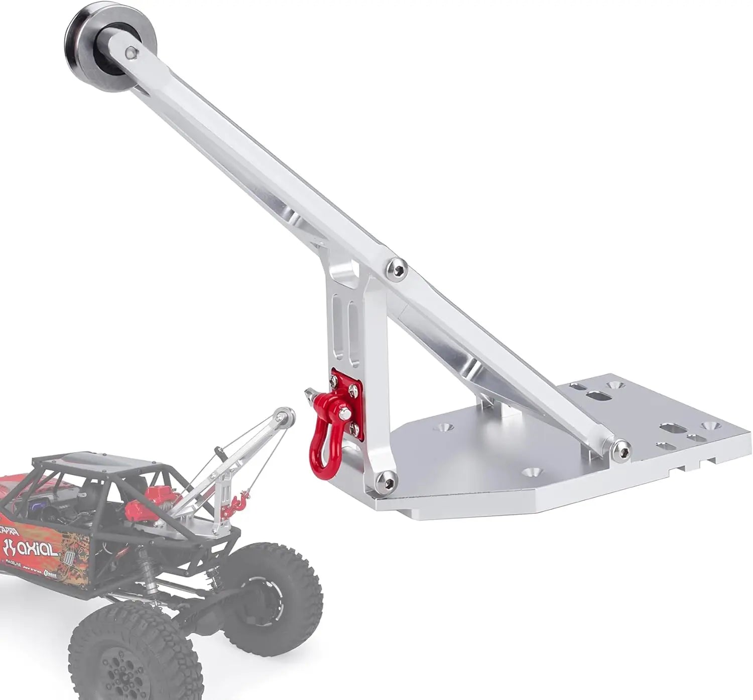 1/10 Scale Aluminum Truck Crane Arm Kit, Tow Build Updates for Axial Capra 1.9 UTB Trail Buggy RC Crawler, Black Upgrade Parts