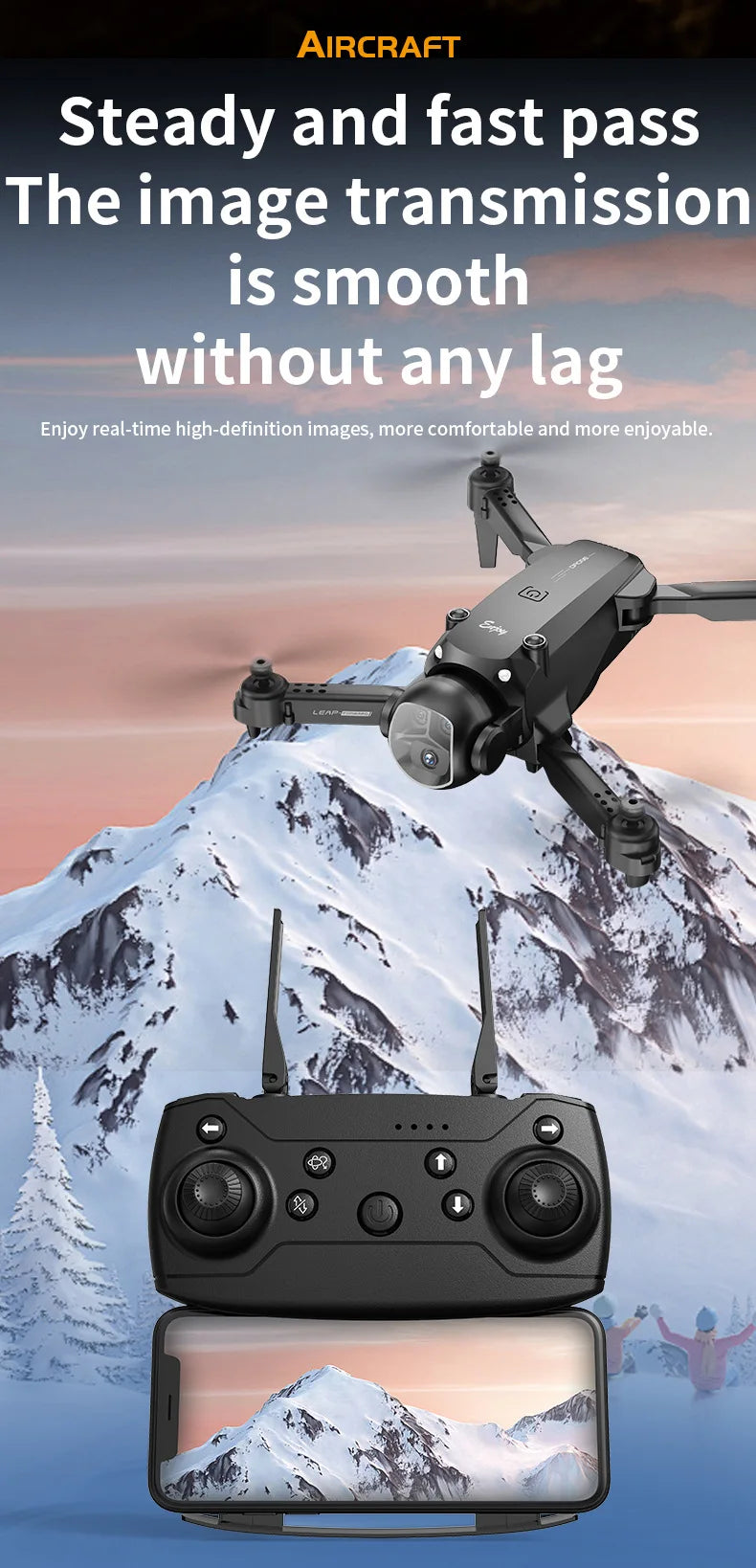Foldable Four - Axis Drone with 360° Roll Feature - Dual Camera, Optical Flow Hover, Six - Axis Gyroscope & One - Click Landing