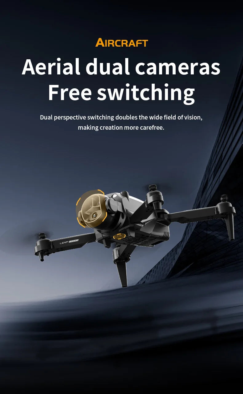 Foldable Four - Axis Drone with 360° Roll Feature - Dual Camera, Optical Flow Hover, Six - Axis Gyroscope & One - Click Landing