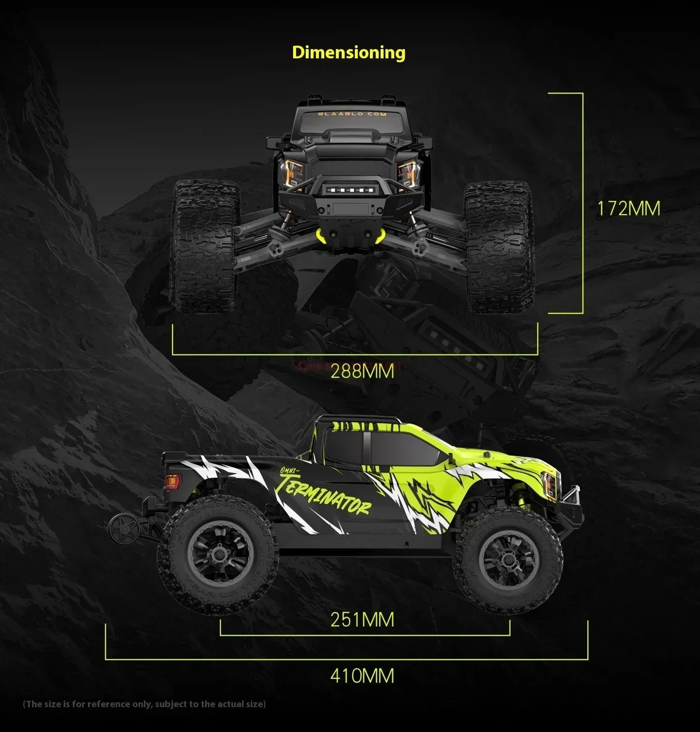 Ralaro All-around Terminator RC Remote-controlled Car with Four-wheel Drive for Racing