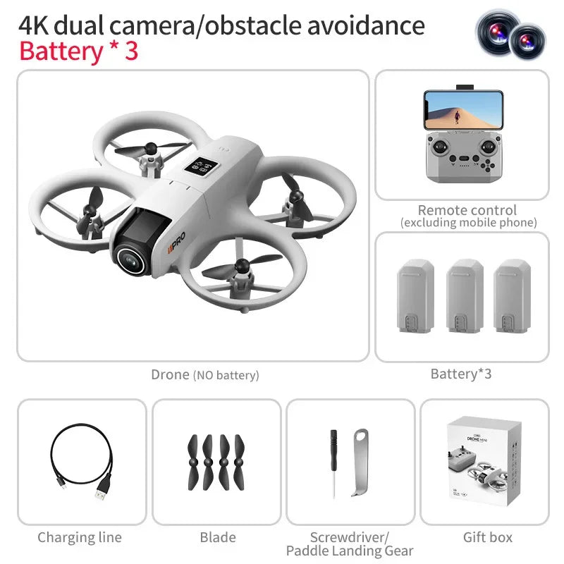 I1PRO Rc Drone 4K Aerial Photography Machine Dual Camera HD Quadcopter Five-side Obstacle Avoidance Foldable Drone RC Drone