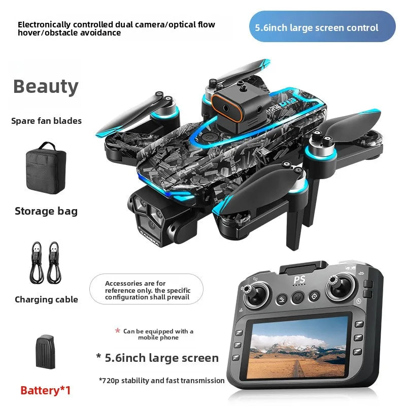 D13 Drone with 5.6-inch Screen Control Brushless Quadcopter Obstacle Avoidance Remote-controlled Aircraft Foreign Trade