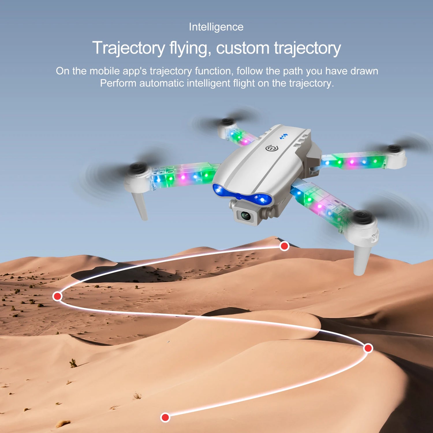 Dron profesional de control remoto, cuadricóptero E88D E99D con luz colorida, 4K, cámara HD gran angular de 1080P, WIFI, FPV, al